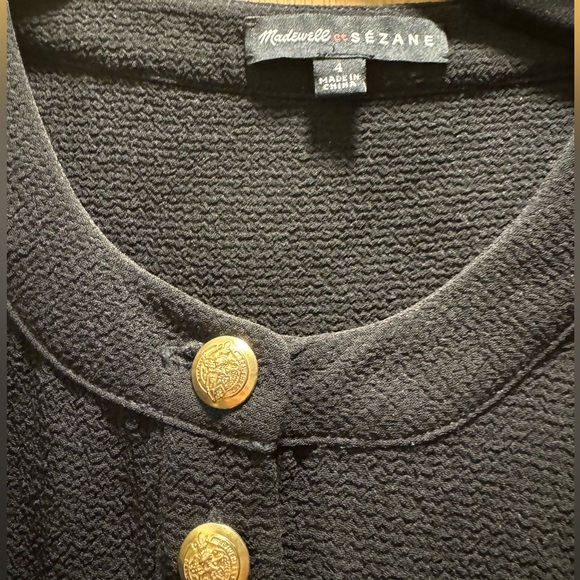 Sezane x Madewell crepe Juliette jumpsuit, size 4, black with gold buttons - Picture 4 of 4